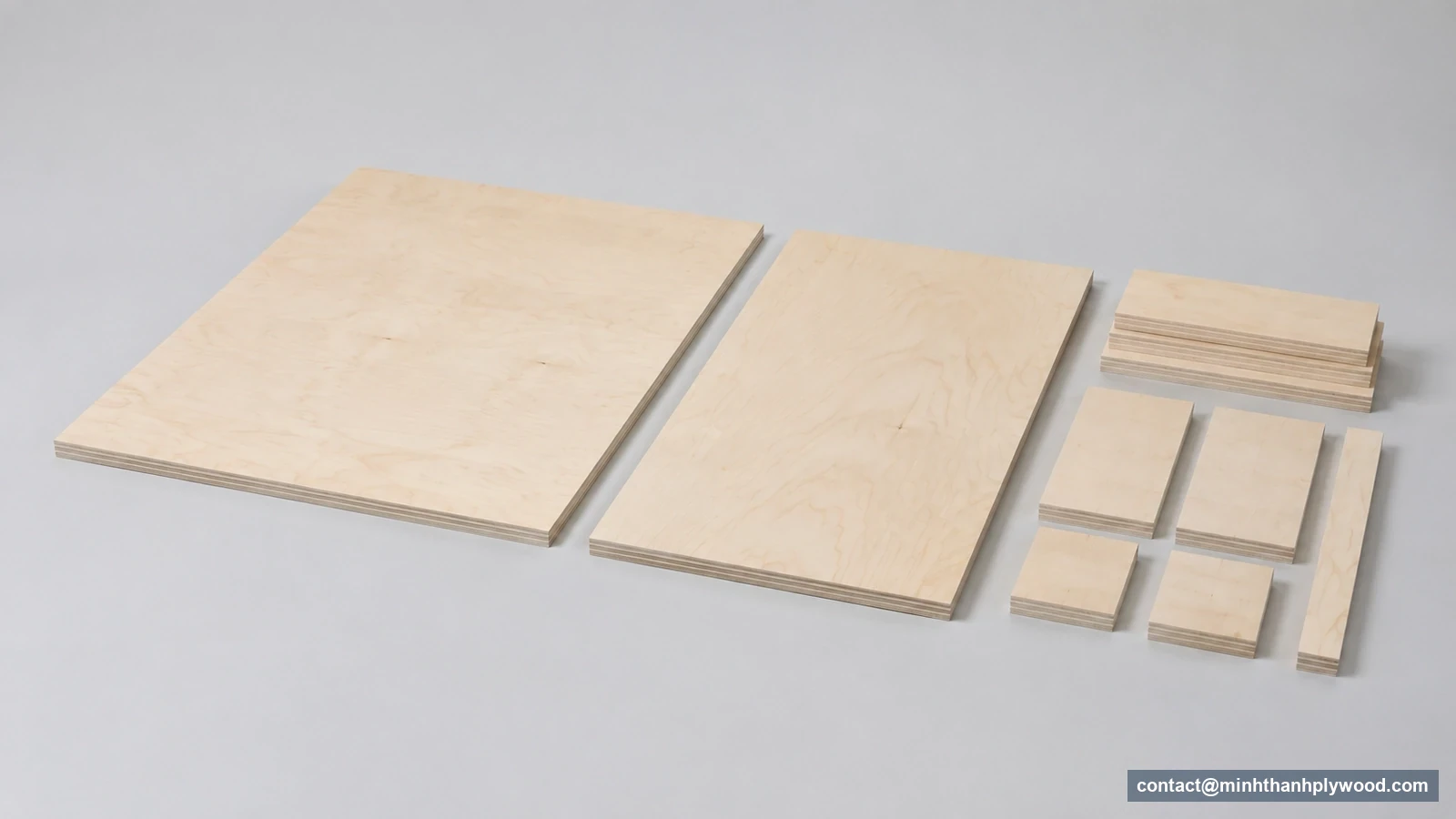 Plywood sheet sizes compared through a full furniture panel and its finished edges